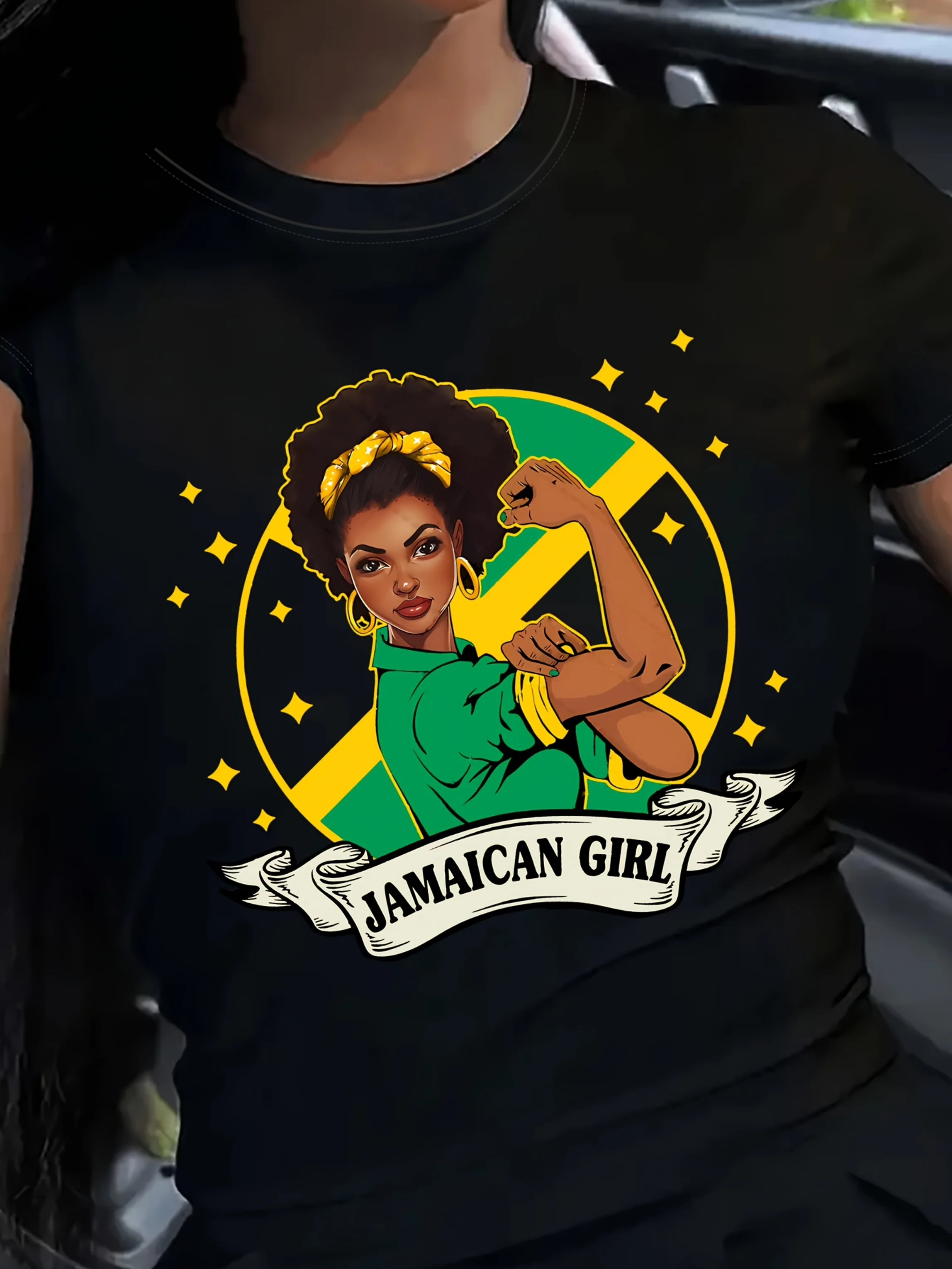 Ямайская футболка с принтом для девочек, повседневный топ с круглым вырезом и короткими рукавами на весну и лето, женская одежда
Ямайская футболка с принтом для девочек, повседневный топ с круглым вырезом и короткими рукавами на весну и лето, женская одежда