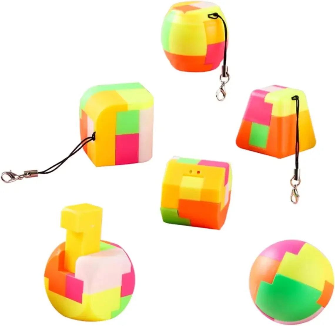 6pcs Cube Ball Puzzle Keyring Cube Puzzle Party Toy Kids Puzzles Assembled Keychains Lock Plastic Nostalgia Child Module
6pcs Cube Ball Puzzle Keyring Cube Puzzle Party Toy Kids Puzzles Assembled Keychains Lock Plastic Nostalgia Child Module
