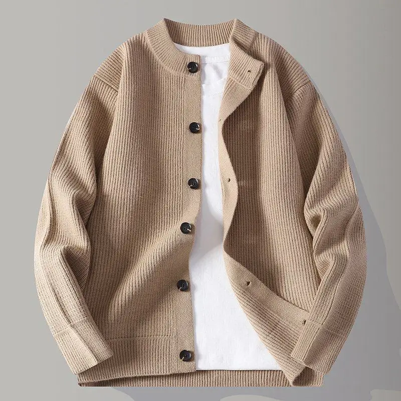 Spring Knitted Men's Sweater Casual round Ne Color Faionable And Versatile Open Cardigan Outerwear for Daily Wear
Spring Knitted Men's Sweater Casual round Ne Color Faionable And Versatile Open Cardigan Outerwear for Daily Wear