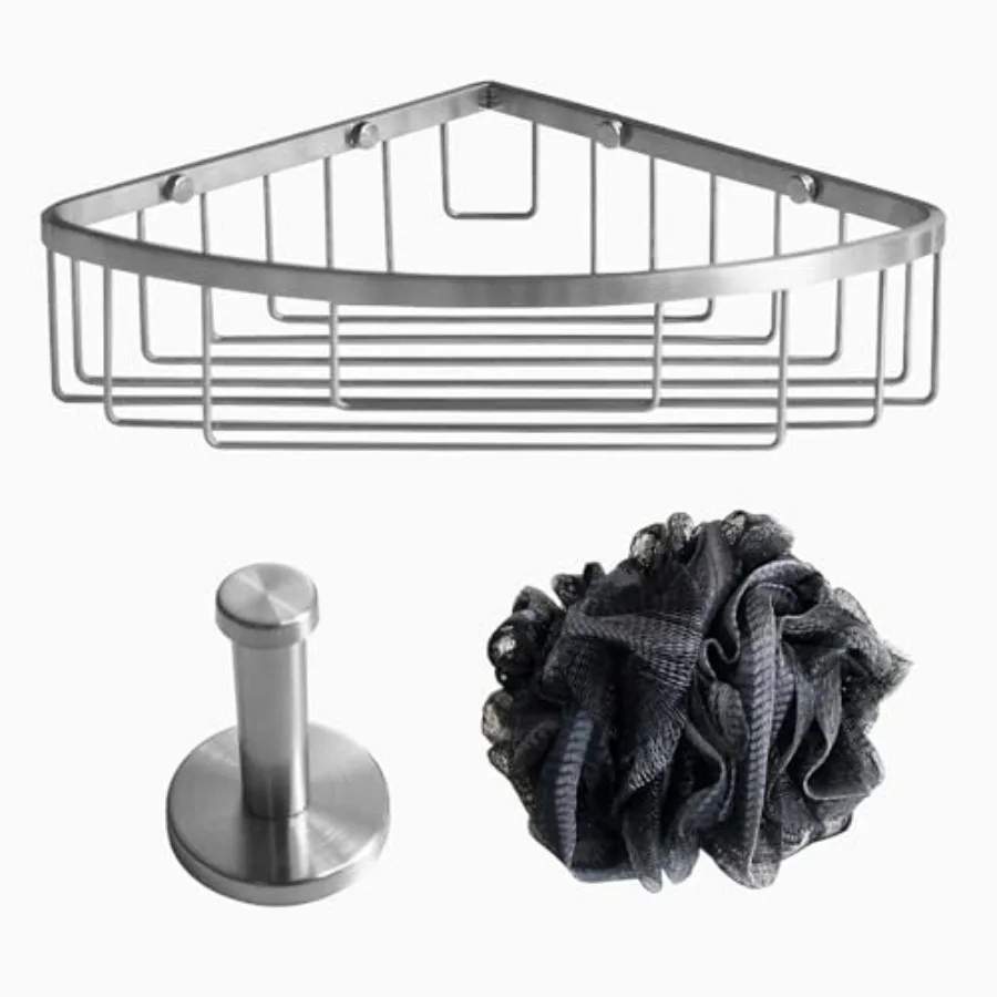 Stainless Steel Wall Mount Shower Caddy, Single Hook and Bath Wipe Waterproof Durable Corner Shower Rack for Bathroom Space Sav
Stainless Steel Wall Mount Shower Caddy, Single Hook and Bath Wipe Waterproof Durable Corner Shower Rack for Bathroom Space Sav