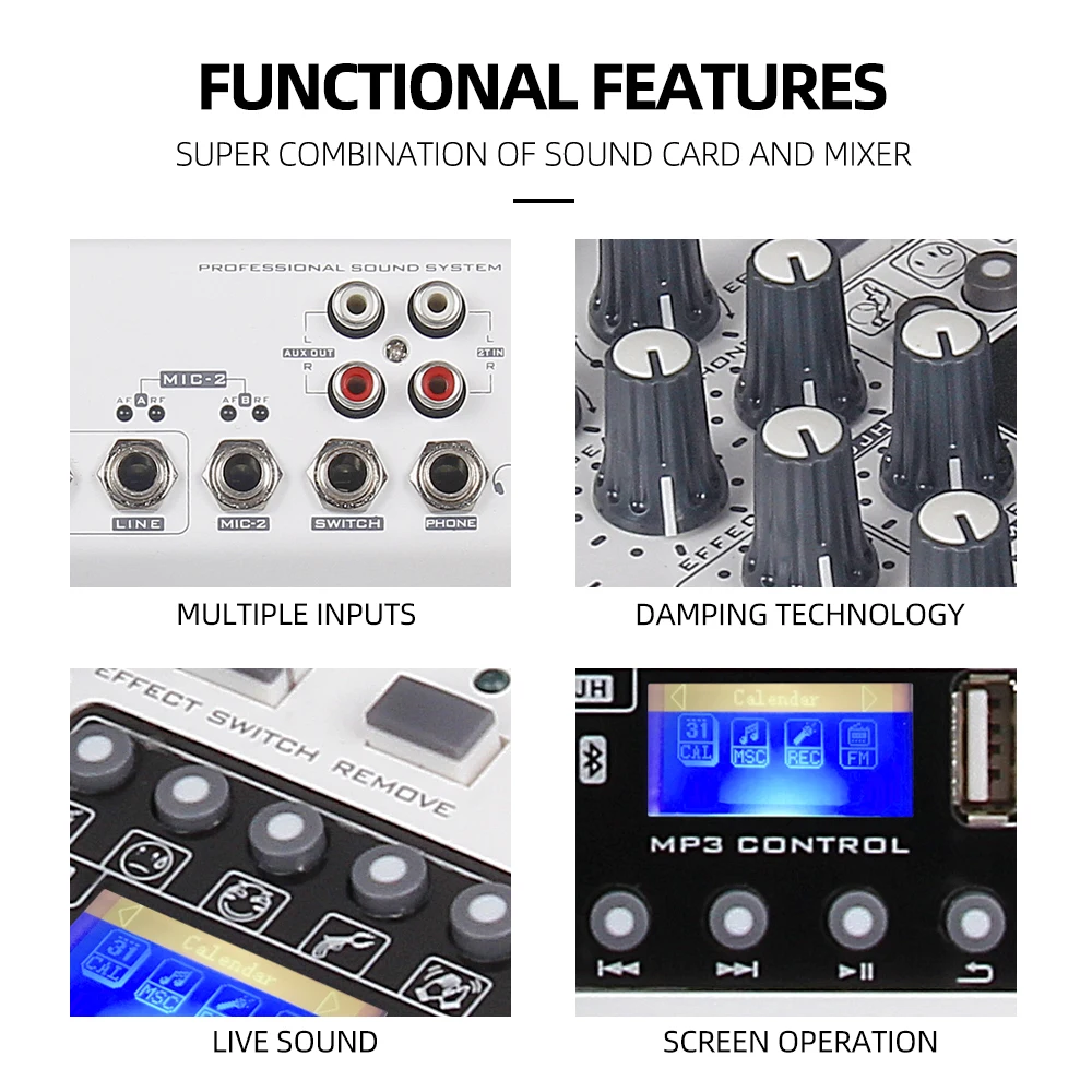 Debra MM-02 UHF Audio Mixer, DJ Console, Dual Channel Wireless Microphone Soundcard, for webcasting, bands, church
Debra MM-02 UHF Audio Mixer, DJ Console, Dual Channel Wireless Microphone Soundcard, for webcasting, bands, church