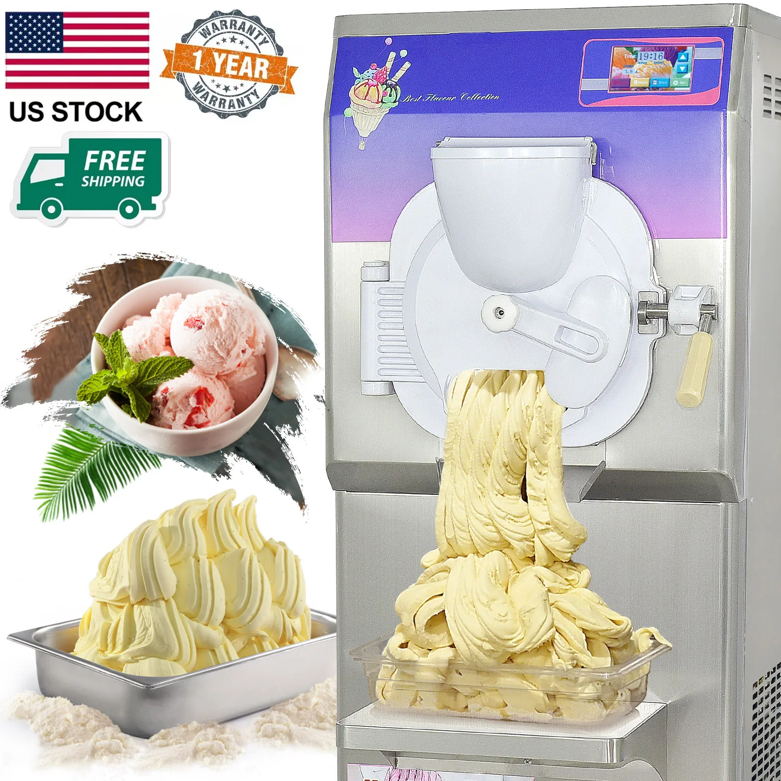 Ice Cream Machine Continuous Batch Freezer Gelato Machine Maker with CE ETL Certification
Ice Cream Machine Continuous Batch Freezer Gelato Machine Maker with CE ETL Certification