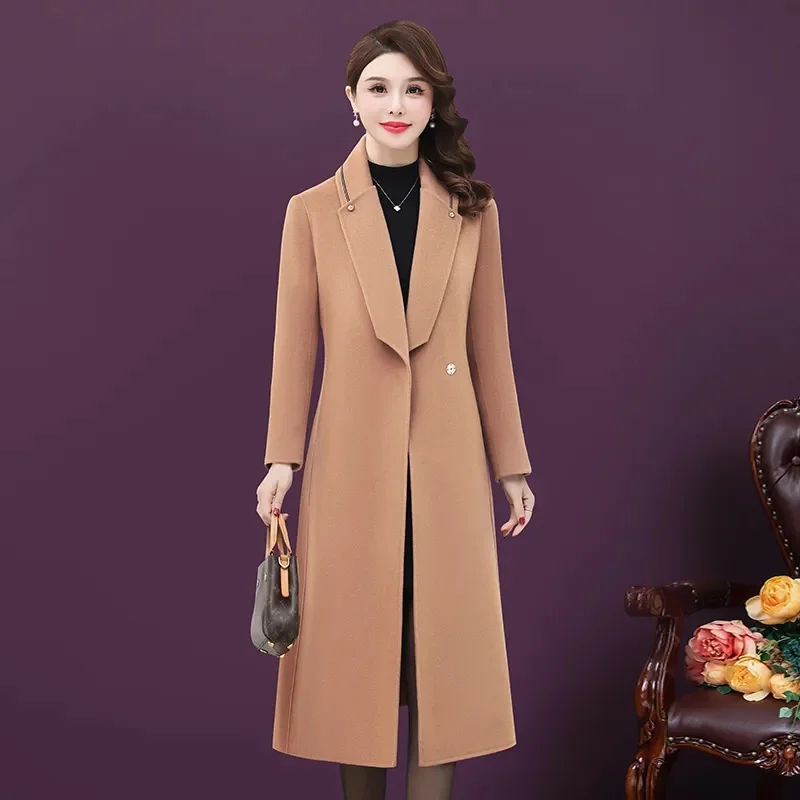 Elegant Lapel With Packet One Button Woolen Coat Women Fashion Long Sleeve Loose Overcoat 2025 Autumn Winter Lady Outwear
Elegant Lapel With Packet One Button Woolen Coat Women Fashion Long Sleeve Loose Overcoat 2025 Autumn Winter Lady Outwear