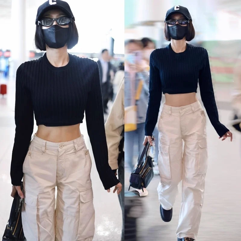 EXJR Qin Lan Autumn White American Workwear Pocket Pants Women Short Knitted Sweater Top Asymmetric Commute Style High Waist
EXJR Qin Lan Autumn White American Workwear Pocket Pants Women Short Knitted Sweater Top Asymmetric Commute Style High Waist
