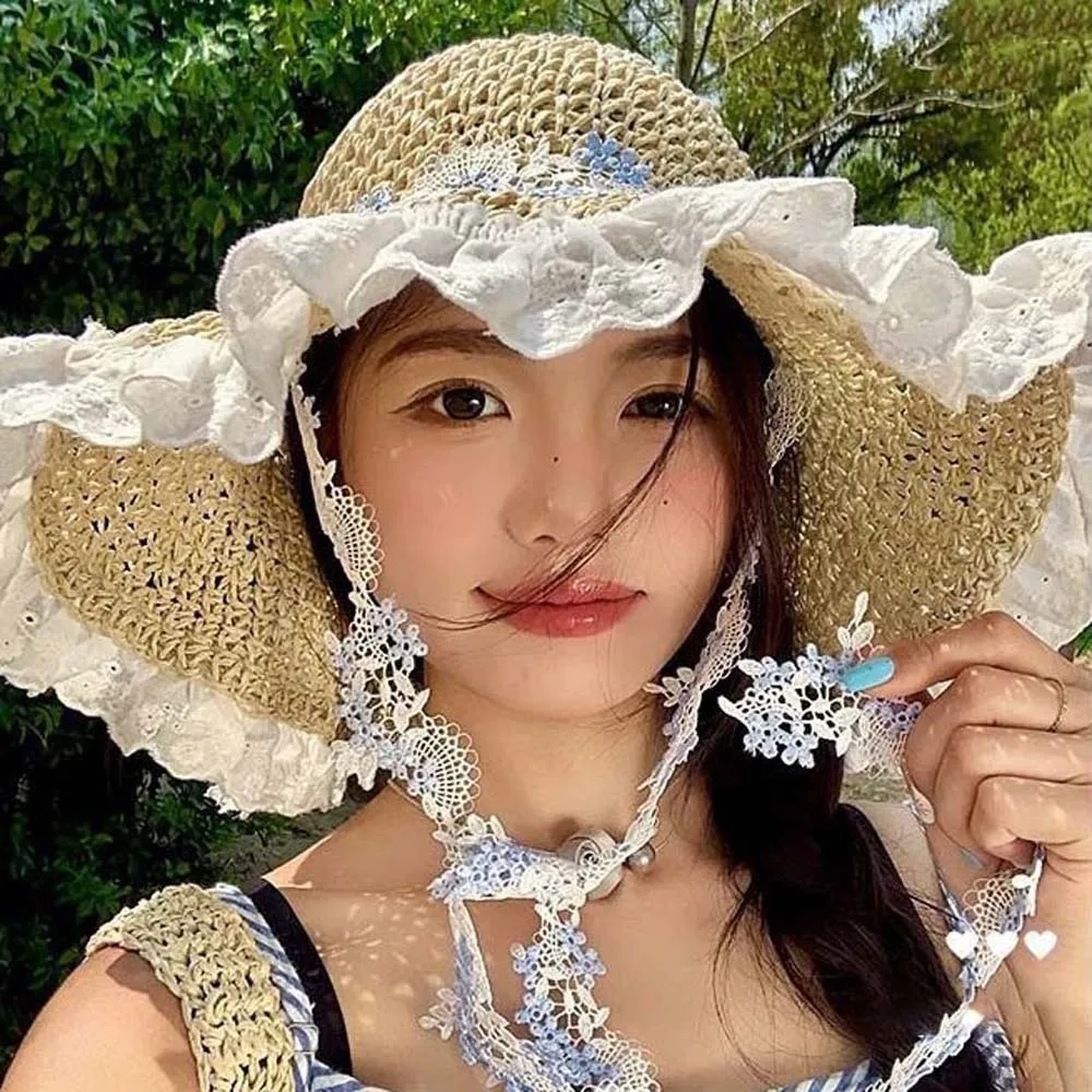 Breathable Vacation Beach Cap with Garland Lightweight Big Brimmed Straw Hat Sombrero Sunshade Topi Woven Sun Cap Women
Breathable Vacation Beach Cap with Garland Lightweight Big Brimmed Straw Hat Sombrero Sunshade Topi Woven Sun Cap Women