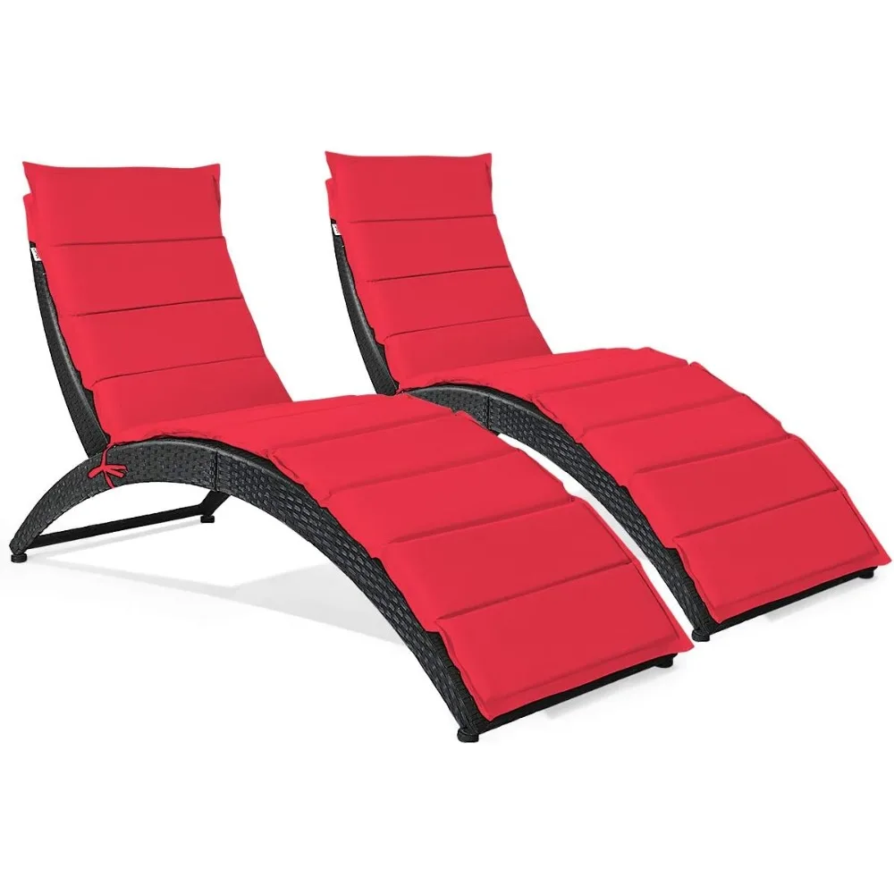2 Pieces Patio Lounge Chair, Outdoor Reclining Wicker Chaise, Portable Patio Rattan Lounge Chair with Cushion, Foldable Rattan F
2 Pieces Patio Lounge Chair, Outdoor Reclining Wicker Chaise, Portable Patio Rattan Lounge Chair with Cushion, Foldable Rattan F