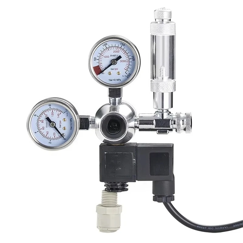 CO2 Aquarium Pressure Regulator with Solenoid & Bubble Counter Double Table Regulator
CO2 Aquarium Pressure Regulator with Solenoid & Bubble Counter Double Table Regulator