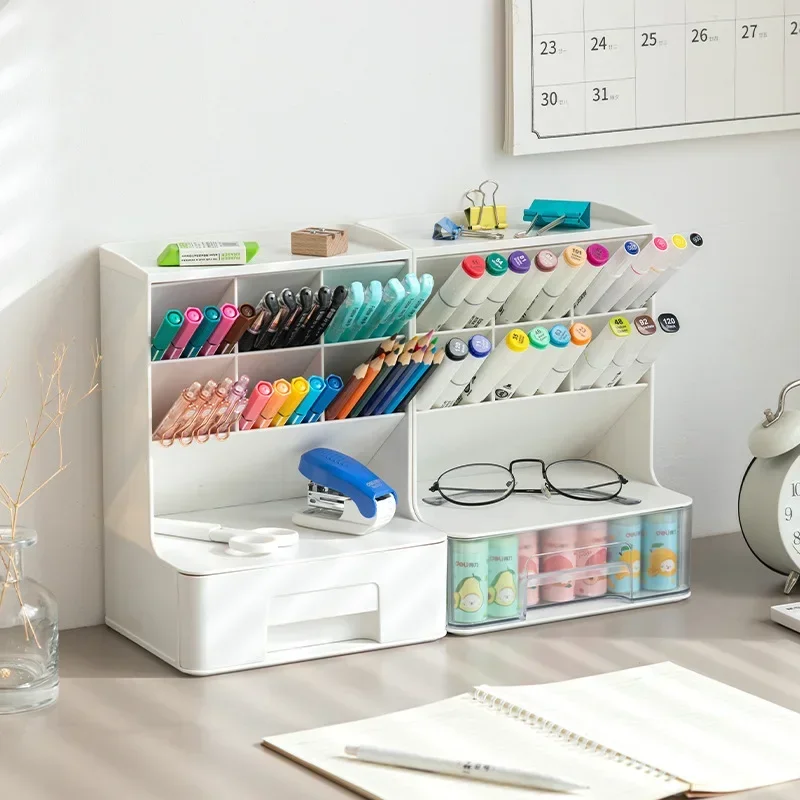 Simple Pen Holder With Drawer Multifunction Desktop Organizer Stationery Storage Box Student Office Desk Decorations
Simple Pen Holder With Drawer Multifunction Desktop Organizer Stationery Storage Box Student Office Desk Decorations
