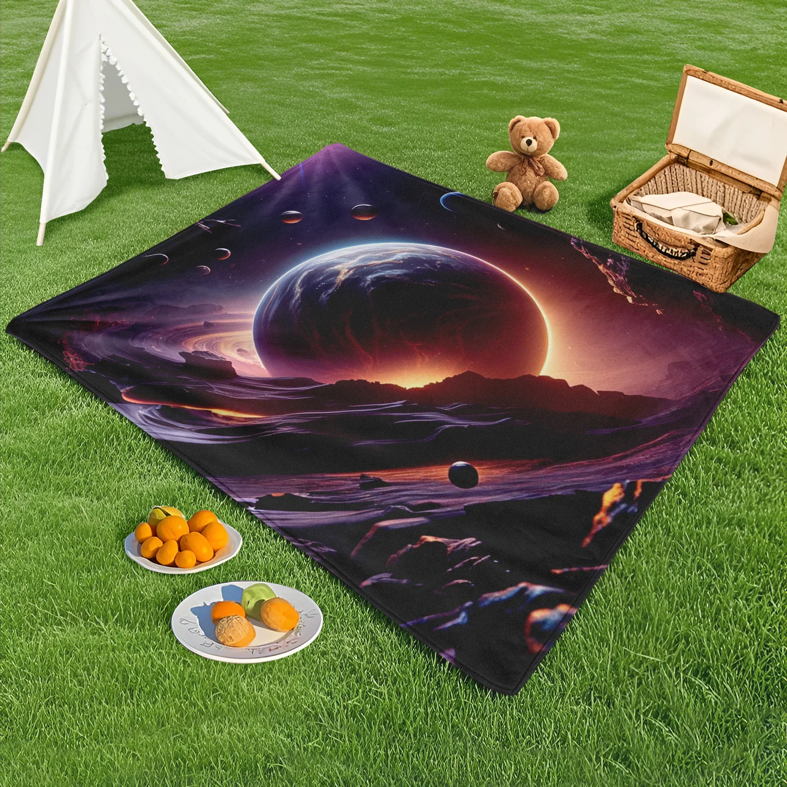 Purple Fantasy Outdoor Blanket With Planets And Starry Sky Designs For Stargazing And Outdoor Adventures
Purple Fantasy Outdoor Blanket With Planets And Starry Sky Designs For Stargazing And Outdoor Adventures