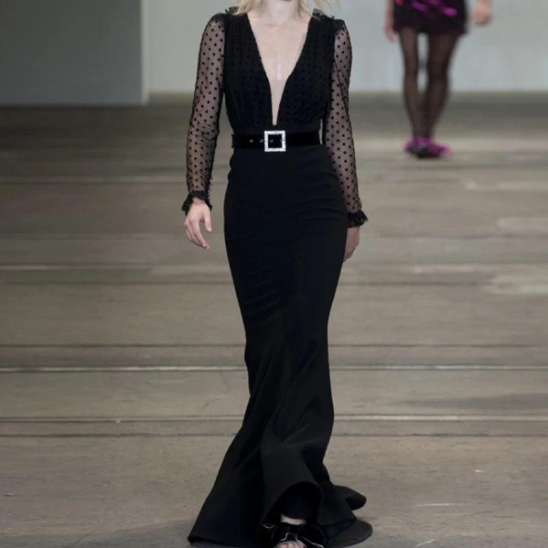 ZJYT Elegant Women's Long Mermaid Evening Party Dresses 2025 Spring Runway Designer V Neck Maxi Sexy Dress Black Female Vestidos
ZJYT Elegant Women's Long Mermaid Evening Party Dresses 2025 Spring Runway Designer V Neck Maxi Sexy Dress Black Female Vestidos