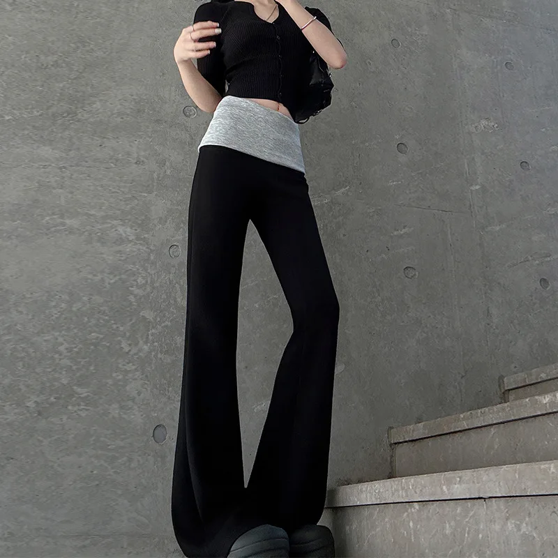 Slimming High Waist Yoga Pants Women's Sport Trousers Bla Patchwork Bell Bot Casual Pants American Sle Spring New
Slimming High Waist Yoga Pants Women's Sport Trousers Bla Patchwork Bell Bot Casual Pants American Sle Spring New