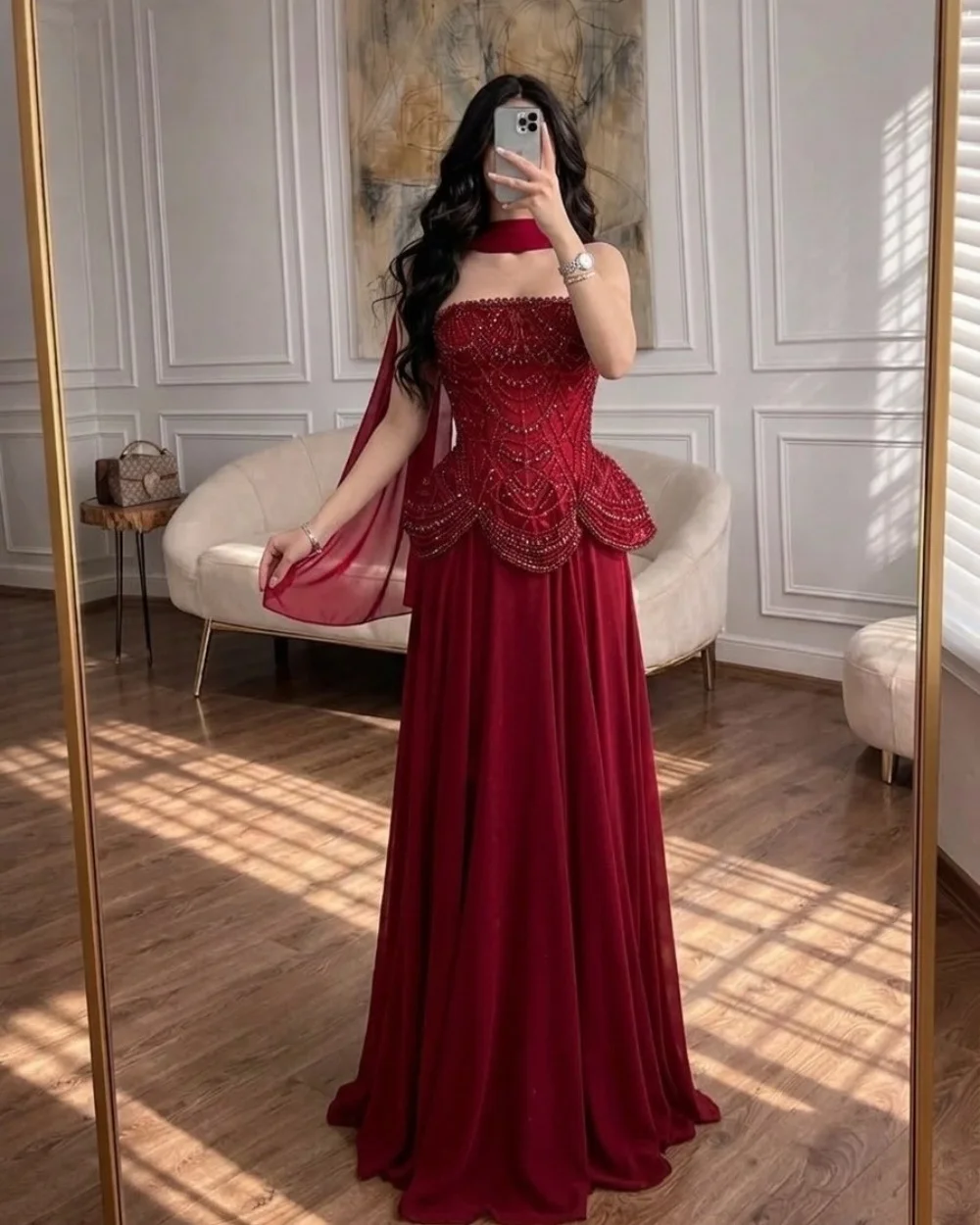 Customized Intricate Fashion Chiffon Pleat Beading Sequined Rhinestone A-line Strapless Shawl Long Dresses For Wedding Party
Customized Intricate Fashion Chiffon Pleat Beading Sequined Rhinestone A-line Strapless Shawl Long Dresses For Wedding Party