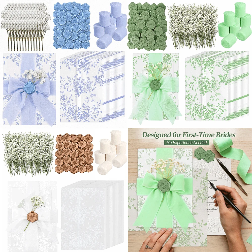 Wedding Invitation Kit,vellum Translucent Envelope Paper,dried Baby Breath Flower,leaf Wax Seal Stickers,DIY Wedding Card Making
Wedding Invitation Kit,vellum Translucent Envelope Paper,dried Baby Breath Flower,leaf Wax Seal Stickers,DIY Wedding Card Making