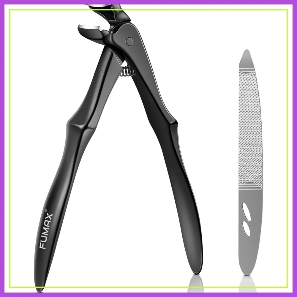 Long Handled Toenail Clippers for Thick Nails, Heavy Duty Nail Cutter for Seniors, Wide Opening, Black
Long Handled Toenail Clippers for Thick Nails, Heavy Duty Nail Cutter for Seniors, Wide Opening, Black