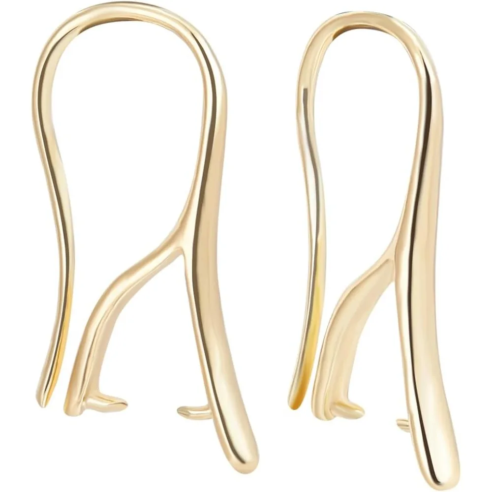30Pcs Earring Hooks with Pinch Bails 14K Gold Plated Brass French Ear Wires with Pendant Clasp for DIY Jewelry Earring kit
30Pcs Earring Hooks with Pinch Bails 14K Gold Plated Brass French Ear Wires with Pendant Clasp for DIY Jewelry Earring kit