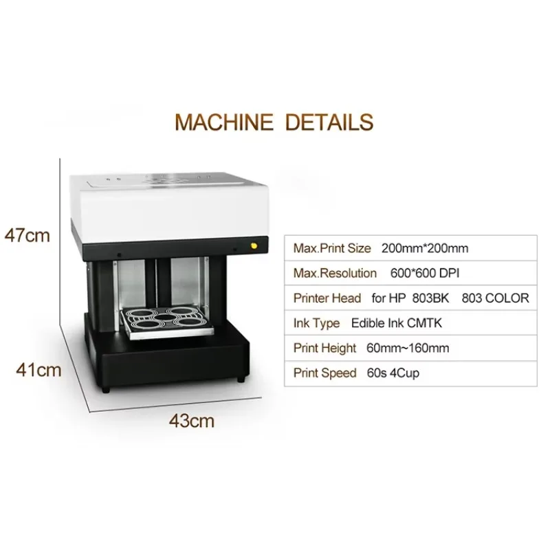 Portable Coffee Latte Art Print Machine Food Surface Inkjet Edible Digital Printer Cake Macaron Glass Industries Cloth
Portable Coffee Latte Art Print Machine Food Surface Inkjet Edible Digital Printer Cake Macaron Glass Industries Cloth