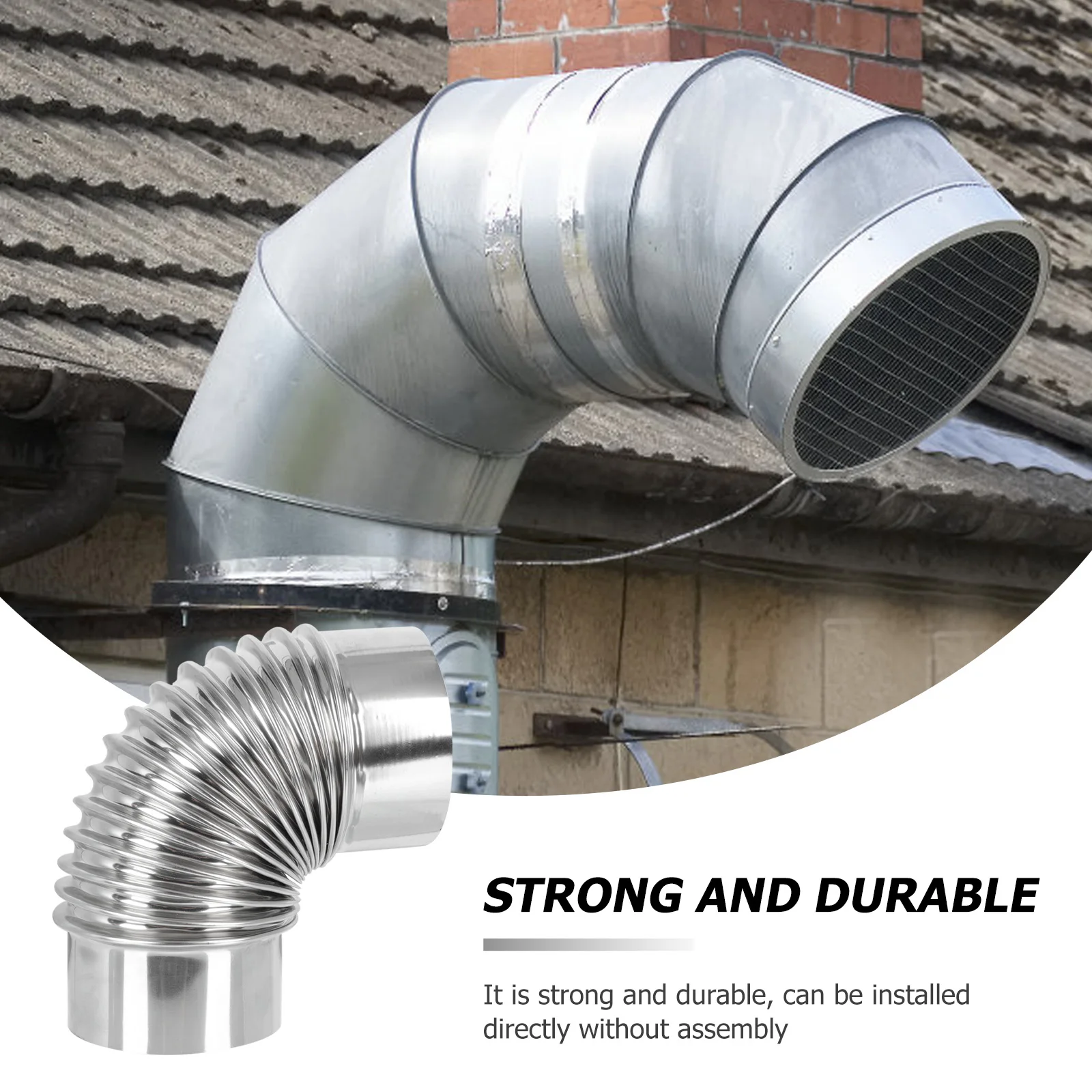 Stainless Steel Chimney Elbow Exhaust Pipe Long-Lasting Heating Stove Flue for Home Fireplace Vent Hose Flexible Metal
Stainless Steel Chimney Elbow Exhaust Pipe Long-Lasting Heating Stove Flue for Home Fireplace Vent Hose Flexible Metal