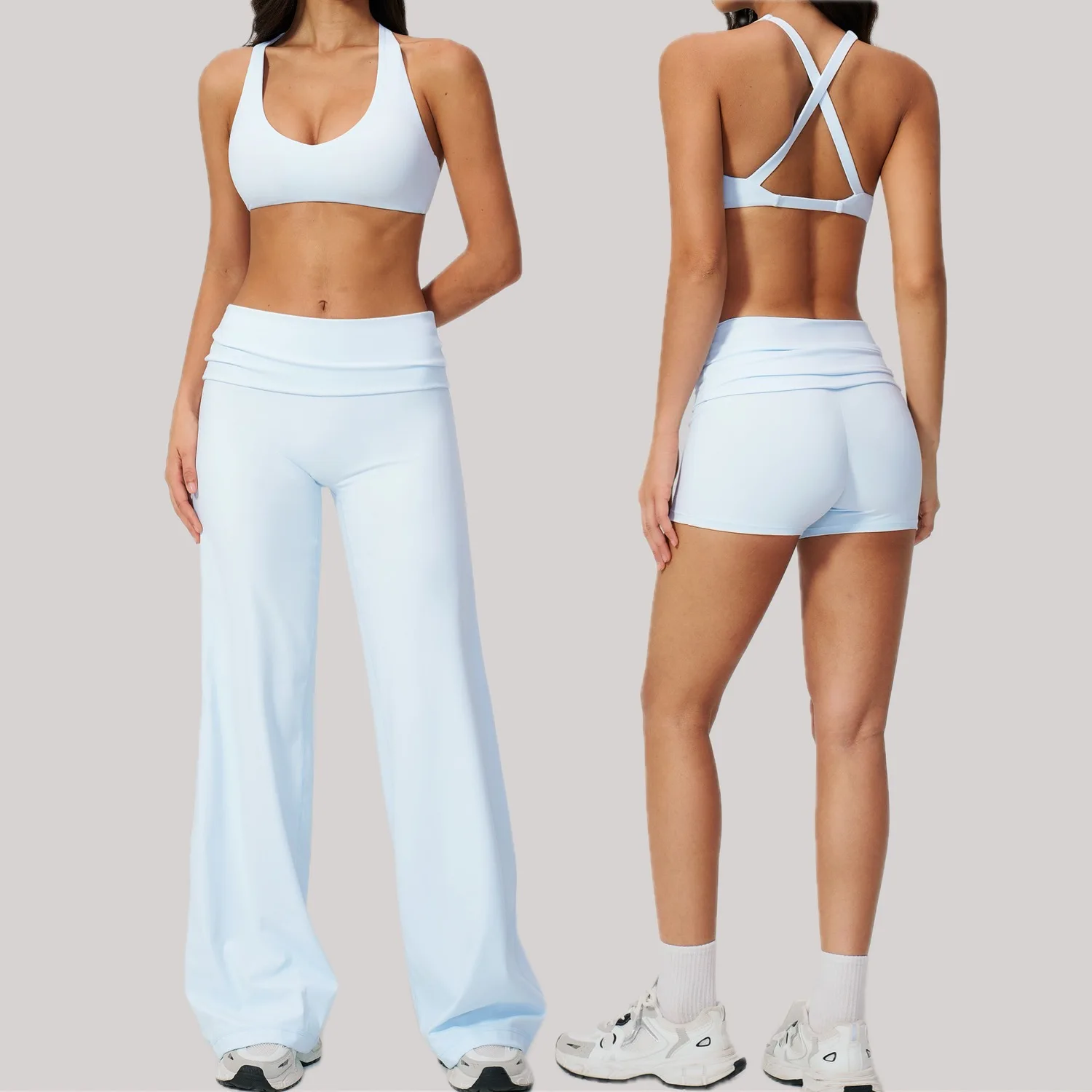 2PCS Fitness Suit Gym Tracksuits Sport Set Yoga Set Sexy Cross back Yoga Bra Athletic Wear Female High Waist Workout Flared Pant
2PCS Fitness Suit Gym Tracksuits Sport Set Yoga Set Sexy Cross back Yoga Bra Athletic Wear Female High Waist Workout Flared Pant