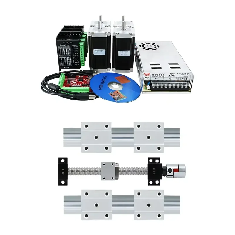 6 Sets SBR16 Linear Guide Sets + 3 X SFU1605-450/1050/1650mm Ballscrew Sets + BK BF12 +3 PCSCoupler+Stepper Motor +driver
6 Sets SBR16 Linear Guide Sets + 3 X SFU1605-450/1050/1650mm Ballscrew Sets + BK BF12 +3 PCSCoupler+Stepper Motor +driver