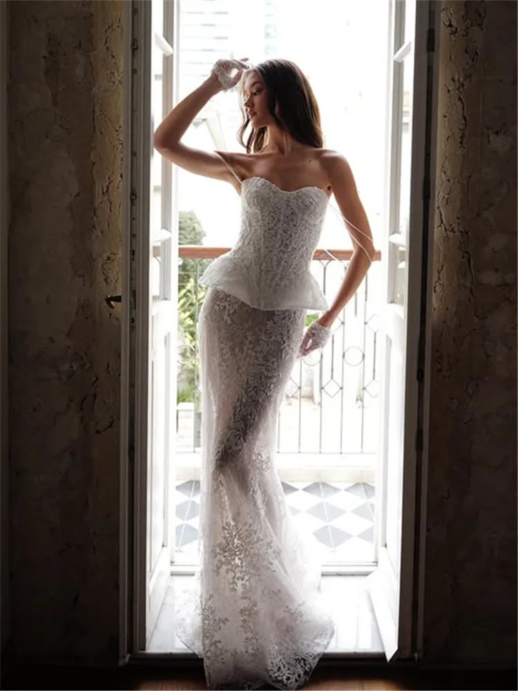 Corset Wedding Dress Lace Vestidos De Novia Curvy Vestido Noiva Sereia Desmontable Dos Piezas Bespoke Novias Boda Bridal Dresses
Corset Wedding Dress Lace Vestidos De Novia Curvy Vestido Noiva Sereia Desmontable Dos Piezas Bespoke Novias Boda Bridal Dresses