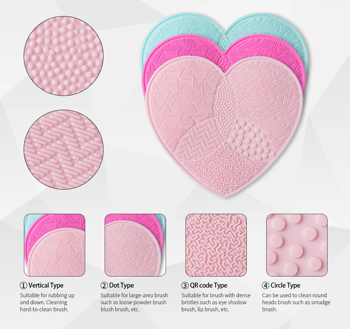 Силиконовая подушечка для чистки кистей для макияжа с присоской, очиститель для косметических кистей, инструмент для ухода за красотой
Силиконовая подушечка для чистки кистей для макияжа с присоской, очиститель для косметических кистей, инструмент для ухода за красотой