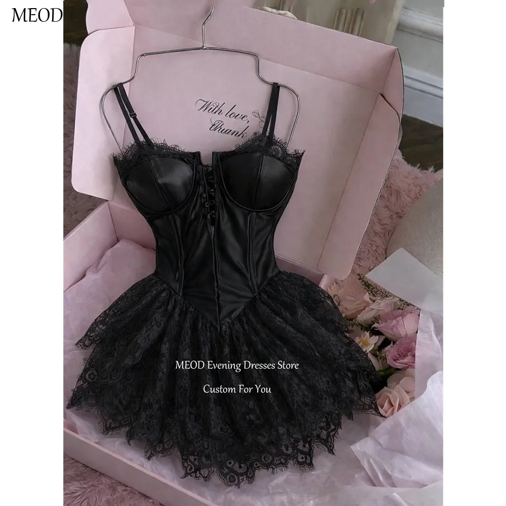 MEOD Sexy Black Strapless Women's Prom Dress Spaghetti Strap Mini Birthday Dress Lace Appliques Short Graduation Gown Customized
MEOD Sexy Black Strapless Women's Prom Dress Spaghetti Strap Mini Birthday Dress Lace Appliques Short Graduation Gown Customized