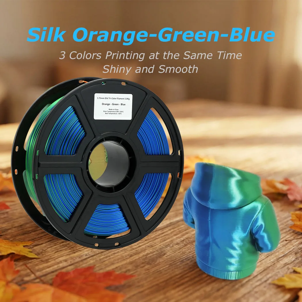 Silk Pla Filament Tri-Color 3D Printer 1.75Mm 1Kg 10M 100G Gold Silver Copper Red Green Rainbow Candy Macaron Material Plastic
Silk Pla Filament Tri-Color 3D Printer 1.75Mm 1Kg 10M 100G Gold Silver Copper Red Green Rainbow Candy Macaron Material Plastic
