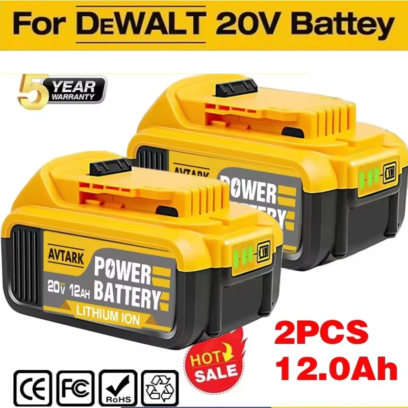 12000mAh DCB200 20V Battery Compatible with dewalt power Tools 18V rechargeable electric tool Lithium batteries 20V 18Volt
12000mAh DCB200 20V Battery Compatible with dewalt power Tools 18V rechargeable electric tool Lithium batteries 20V 18Volt