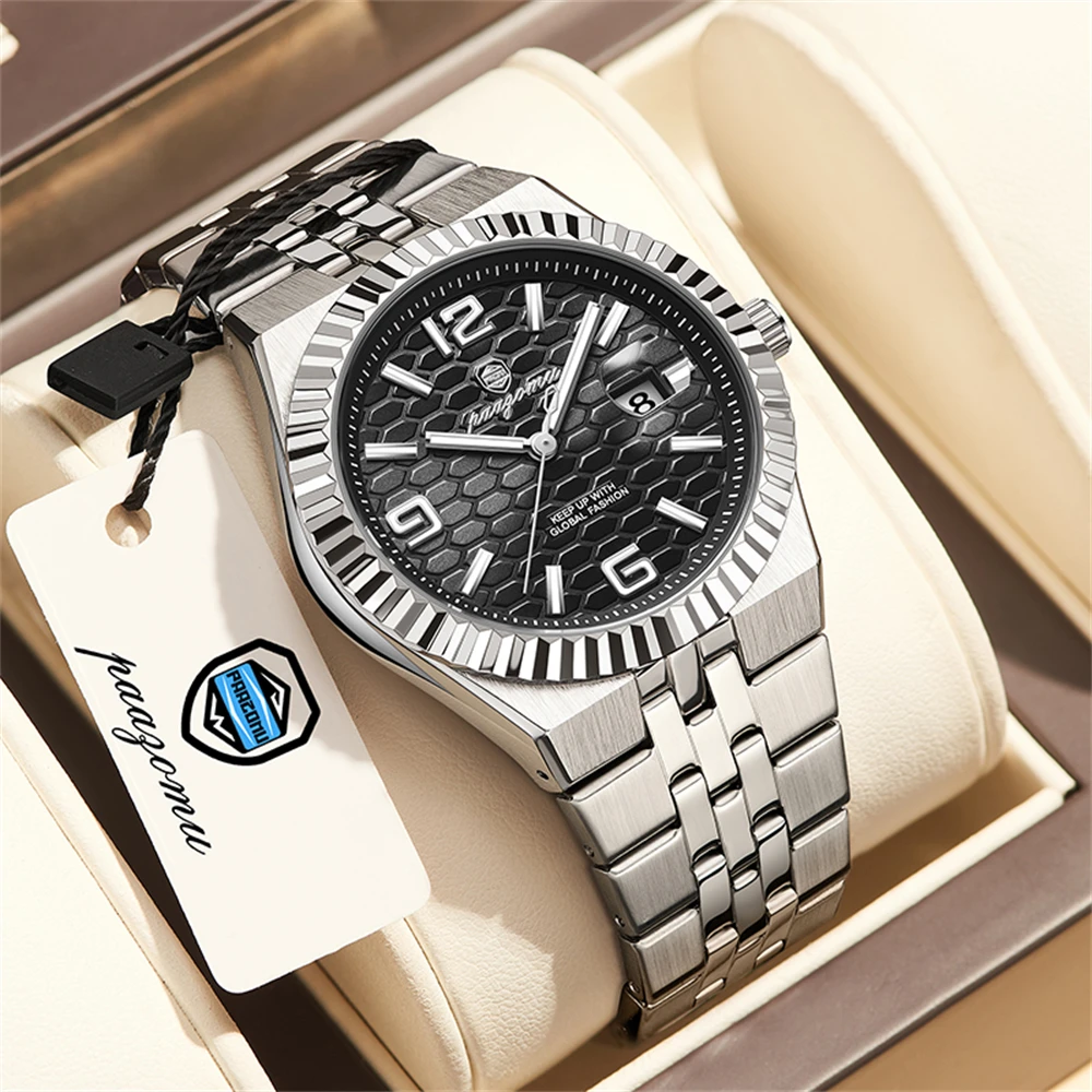 PAAZOMU, лучшие брендовые роскошные часы, мужские водонепроницаемые часы с светящимся календарем и указателем недели, повседневные мужские кварцевые часы из нержавеющей стали
PAAZOMU, лучшие брендовые роскошные часы, мужские водонепроницаемые часы с светящимся календарем и указателем недели, повседневные мужские кварцевые часы из нержавеющей стали