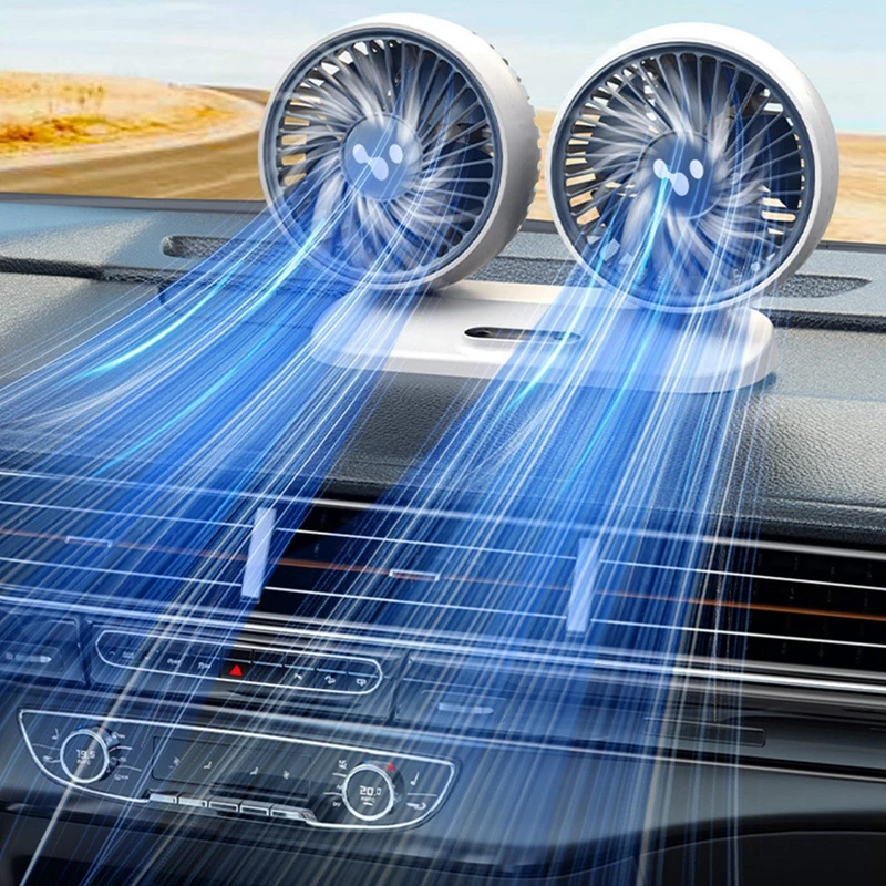 Car Fan Double-Head USB Powered Car Fans 12V/24V Cooling Fan 3-Speed Dashboard Electric Car Fan Low Noise 360 Degree Rotatable
Car Fan Double-Head USB Powered Car Fans 12V/24V Cooling Fan 3-Speed Dashboard Electric Car Fan Low Noise 360 Degree Rotatable