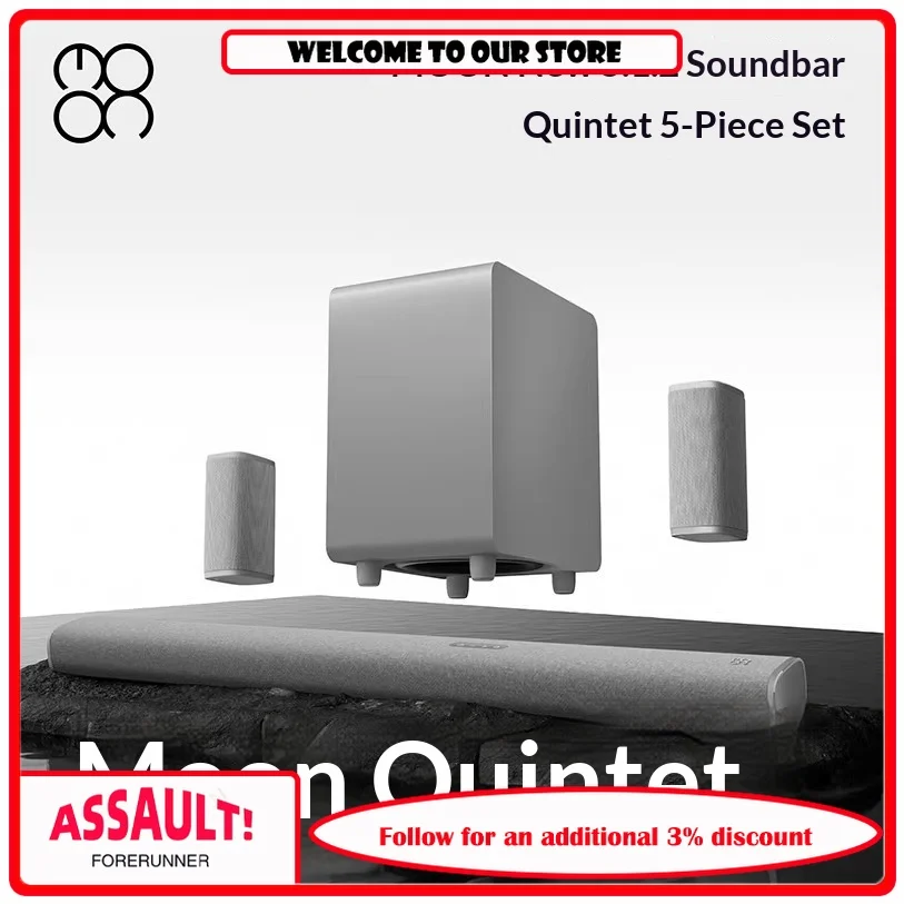 MOON Moon Quintet Echo Wall Dolby Atmos 5.1.2 Physical Surround Home Theater Bluetooth Speaker
MOON Moon Quintet Echo Wall Dolby Atmos 5.1.2 Physical Surround Home Theater Bluetooth Speaker