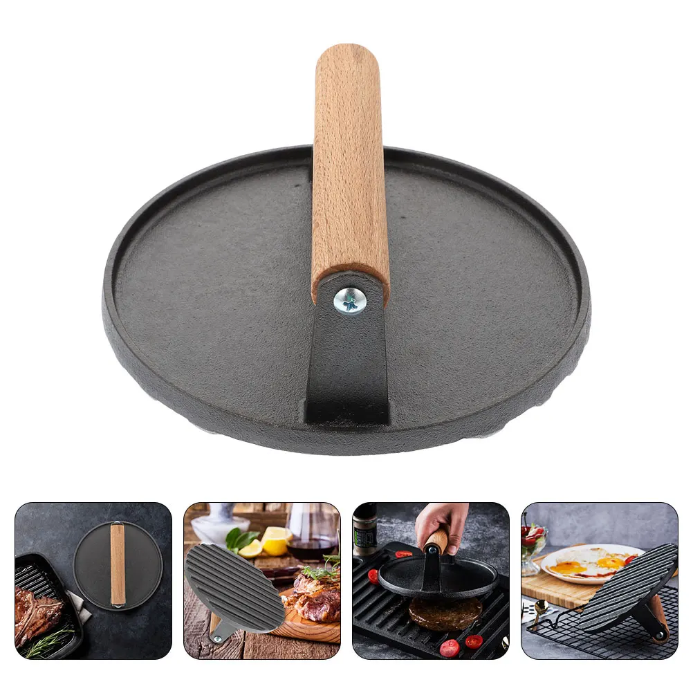 Round Burger Cast Iron Meat Patty Maker Kitchen Gadget Griddle Press Tool Non-Stick Surface Labor-Saving Handle Household Steak
Round Burger Cast Iron Meat Patty Maker Kitchen Gadget Griddle Press Tool Non-Stick Surface Labor-Saving Handle Household Steak