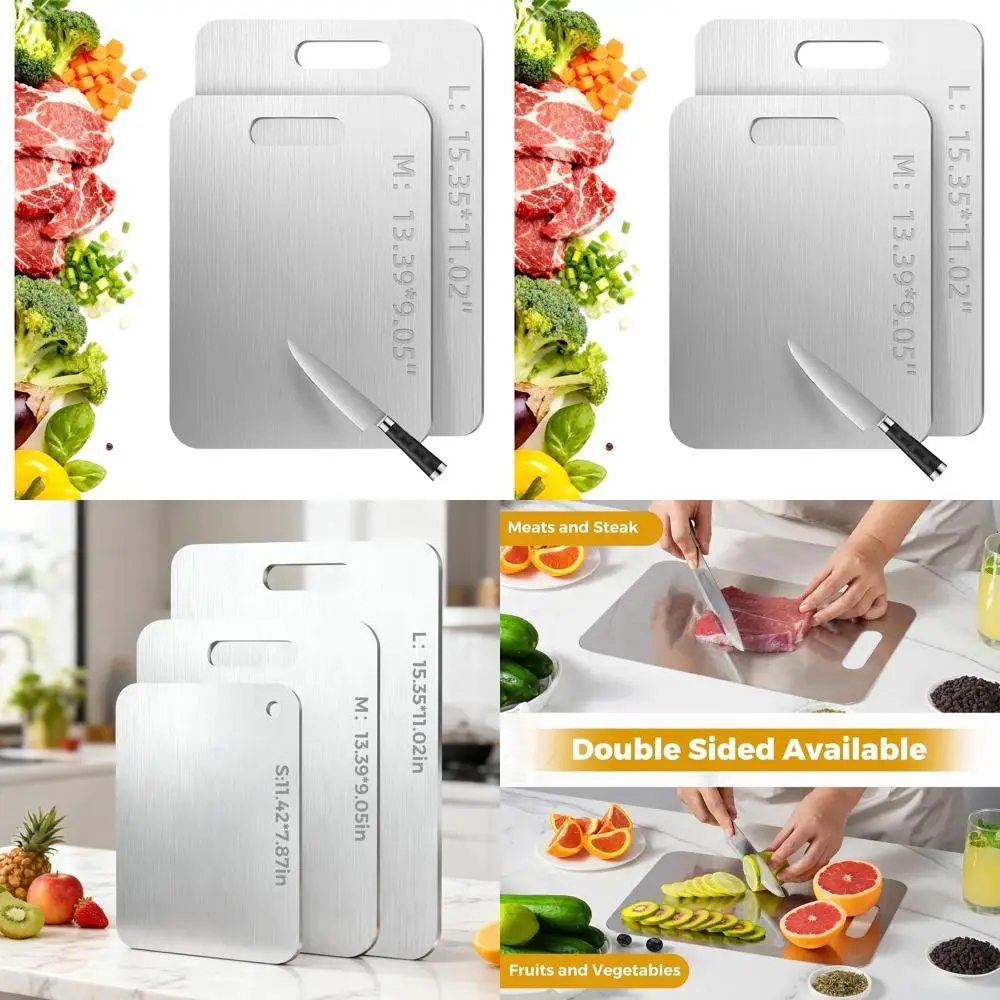 Pure Titanium Double-Sided Kitchen Cutting Board, Perfect for Preparing Vegetables, Meat, and Fruits, Easy Storage and Cleaning
Pure Titanium Double-Sided Kitchen Cutting Board, Perfect for Preparing Vegetables, Meat, and Fruits, Easy Storage and Cleaning