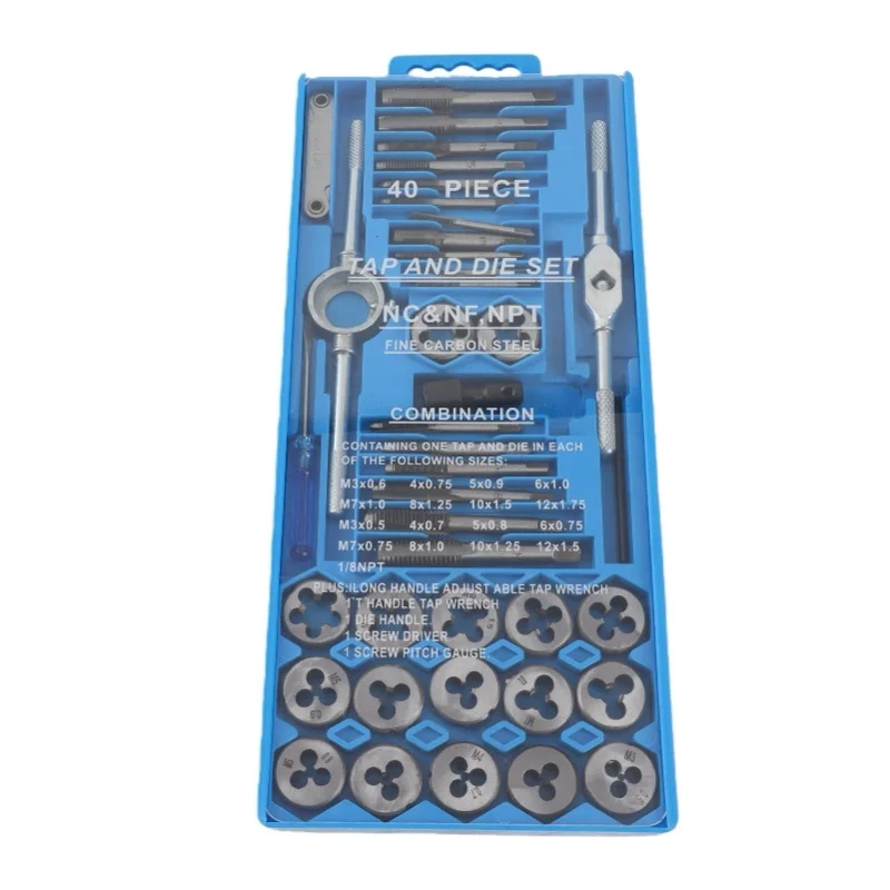 40pcs Metric Tap And Die Set Milling Carbon Steel Hand Threading Tool Hardware Supplies
40pcs Metric Tap And Die Set Milling Carbon Steel Hand Threading Tool Hardware Supplies