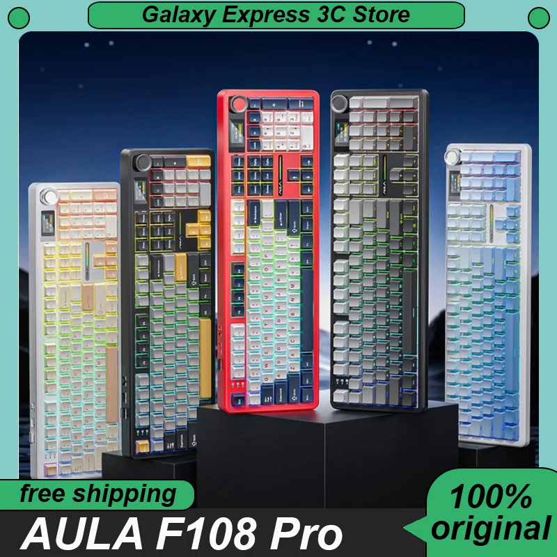 Беспроводная клавиатура AULA F108 Pro, трехрежимная прокладка, многофункциональная ручка, 8000 мАч, полностью оборудованная механическая клавиатура на заказ
Беспроводная клавиатура AULA F108 Pro, трехрежимная прокладка, многофункциональная ручка, 8000 мАч, полностью оборудованная механическая клавиатура на заказ