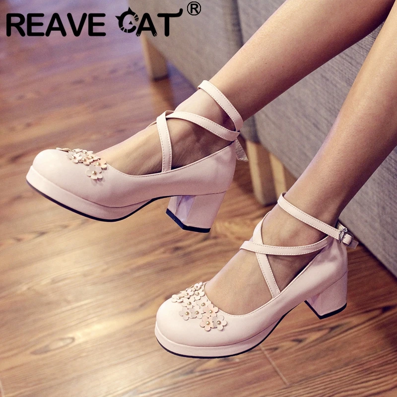 REAVE CAT New 2021 Ladies Pumps Sweet Lolita Japanese Princess Round Toe 5.5cm High Heels Buckle Platform Flower Summer A3306
REAVE CAT New 2021 Ladies Pumps Sweet Lolita Japanese Princess Round Toe 5.5cm High Heels Buckle Platform Flower Summer A3306