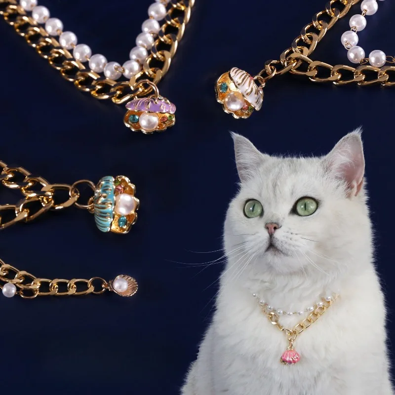 Pet Pearl Shell Ocean Series Necklace, Pearl Diamond Chain, Cat and Dog Princess, Colorful Shell Collar
Pet Pearl Shell Ocean Series Necklace, Pearl Diamond Chain, Cat and Dog Princess, Colorful Shell Collar