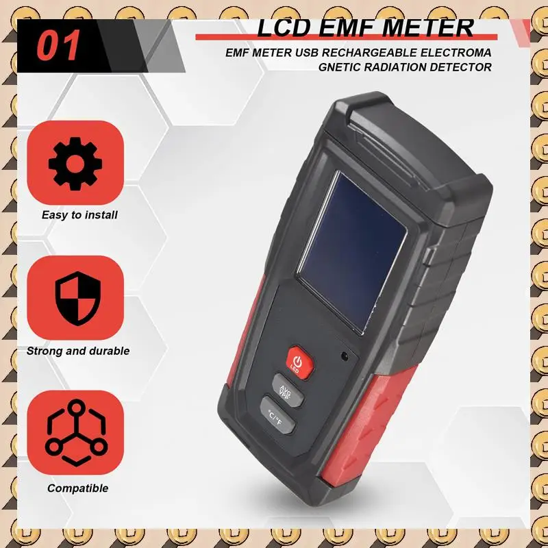 A003 EMF Meter USB Rechargeable, Radiation Detector For Electromagnetic Field And Temperature Precise For Home Appliances
A003 EMF Meter USB Rechargeable, Radiation Detector For Electromagnetic Field And Temperature Precise For Home Appliances