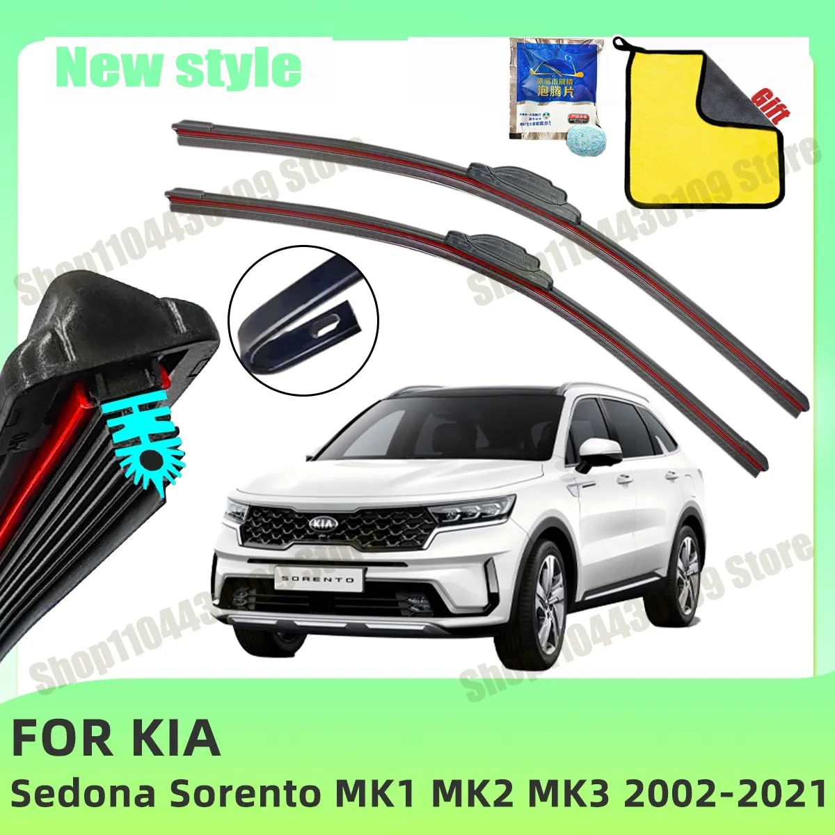 Car Wiper For KIA Sedona Sorento MK1 MK2 MK3 2002-2021 Front Windscreen Wipers Double Rubber Car Wiper Blades Car Accessories
Car Wiper For KIA Sedona Sorento MK1 MK2 MK3 2002-2021 Front Windscreen Wipers Double Rubber Car Wiper Blades Car Accessories