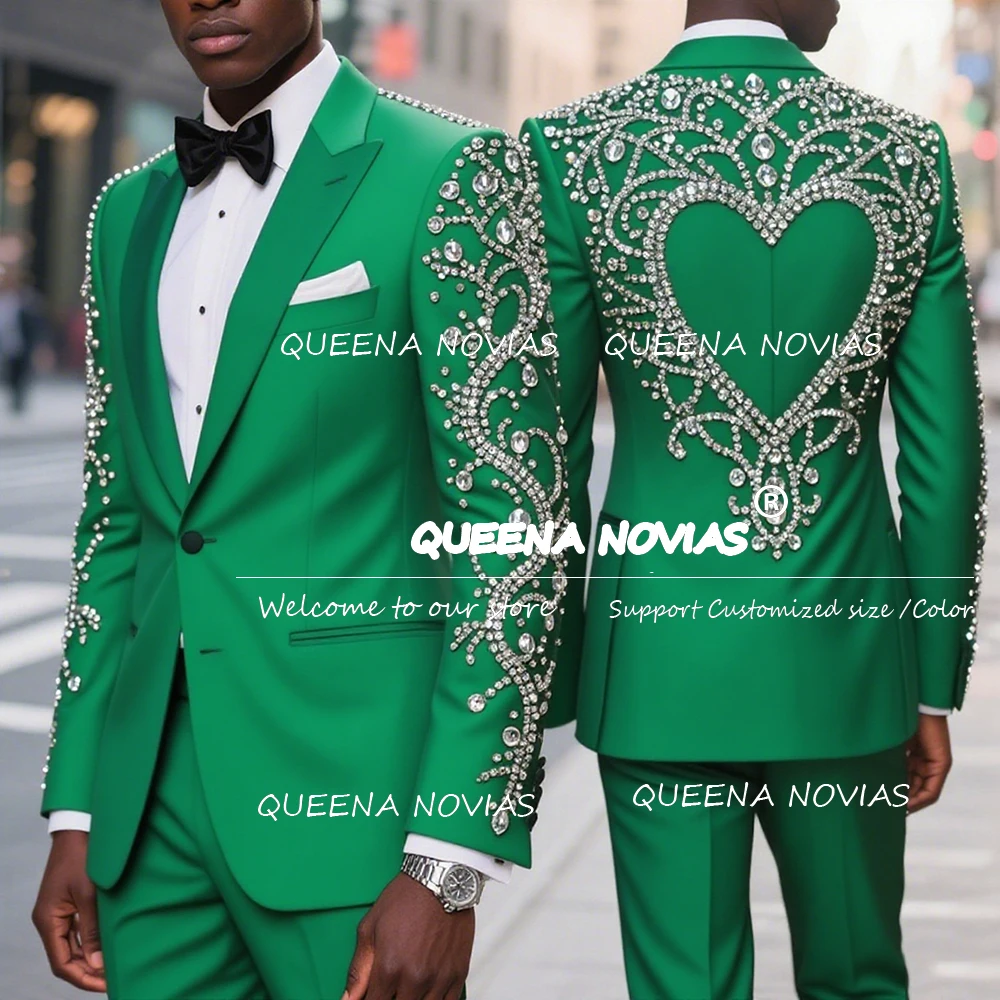 Jewelry Stones Beaded Suit Men 2 Pieces Sets Groom Wedding Tuxedos Customized Male Fashion Prom Blazer costumes hommes 2026
Jewelry Stones Beaded Suit Men 2 Pieces Sets Groom Wedding Tuxedos Customized Male Fashion Prom Blazer costumes hommes 2026