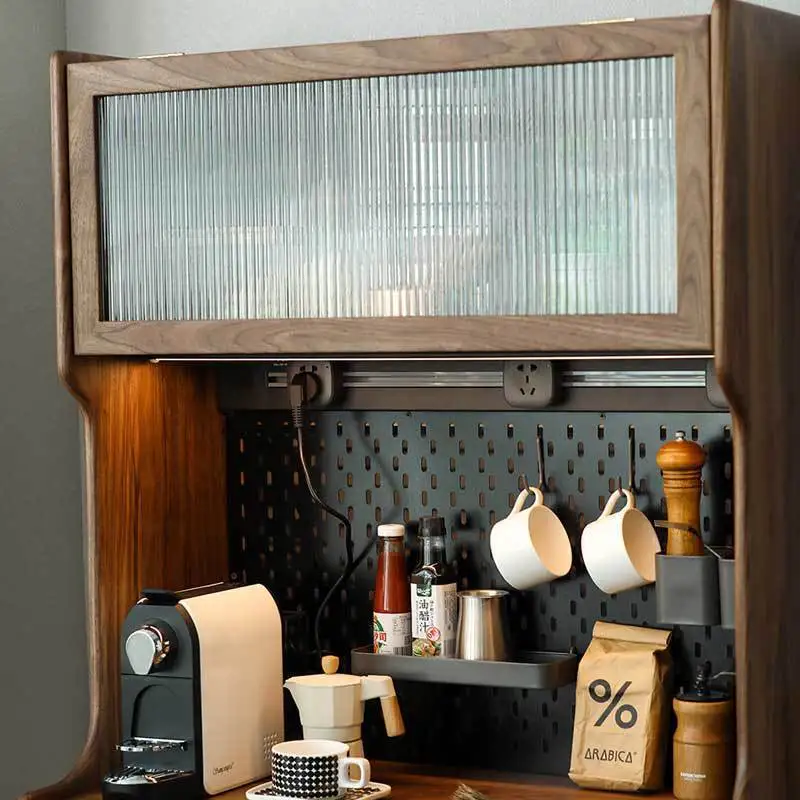 Black walnut hole board side cabinet Nordic Japanese retro solid wood storage integrated wine cabinet against the wall tea
Black walnut hole board side cabinet Nordic Japanese retro solid wood storage integrated wine cabinet against the wall tea