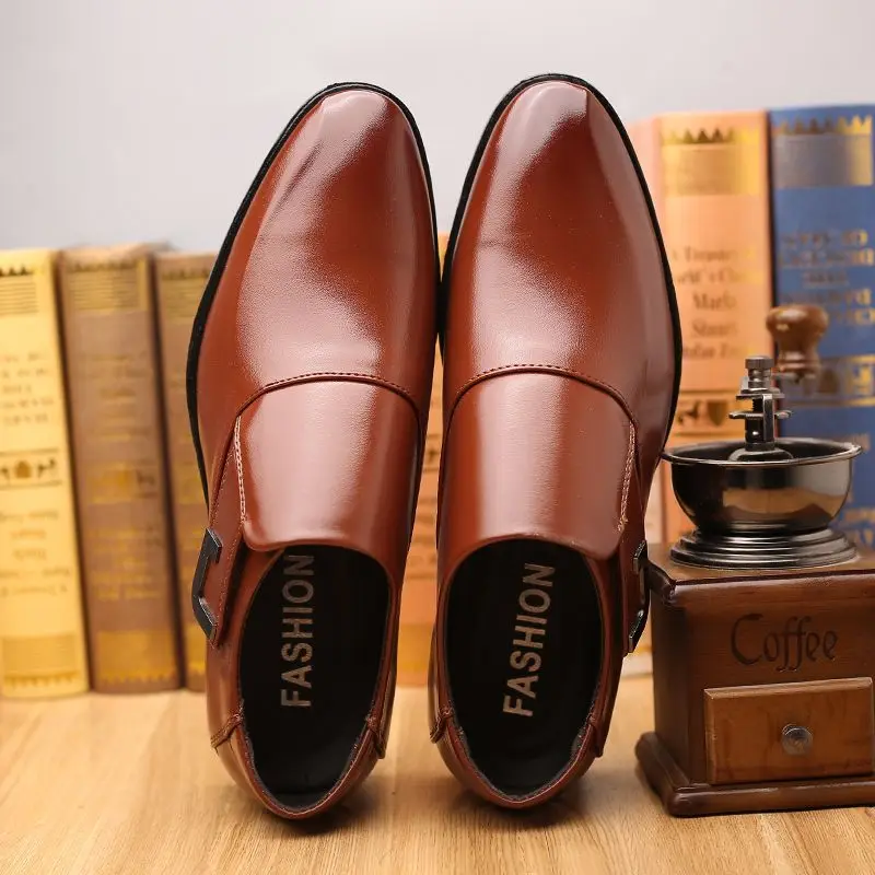 Men's Pointed Toe Dress Shoes Leather Brown Korean Style Young Business Wedding Formal Shoes Durable Non-Slip
Men's Pointed Toe Dress Shoes Leather Brown Korean Style Young Business Wedding Formal Shoes Durable Non-Slip