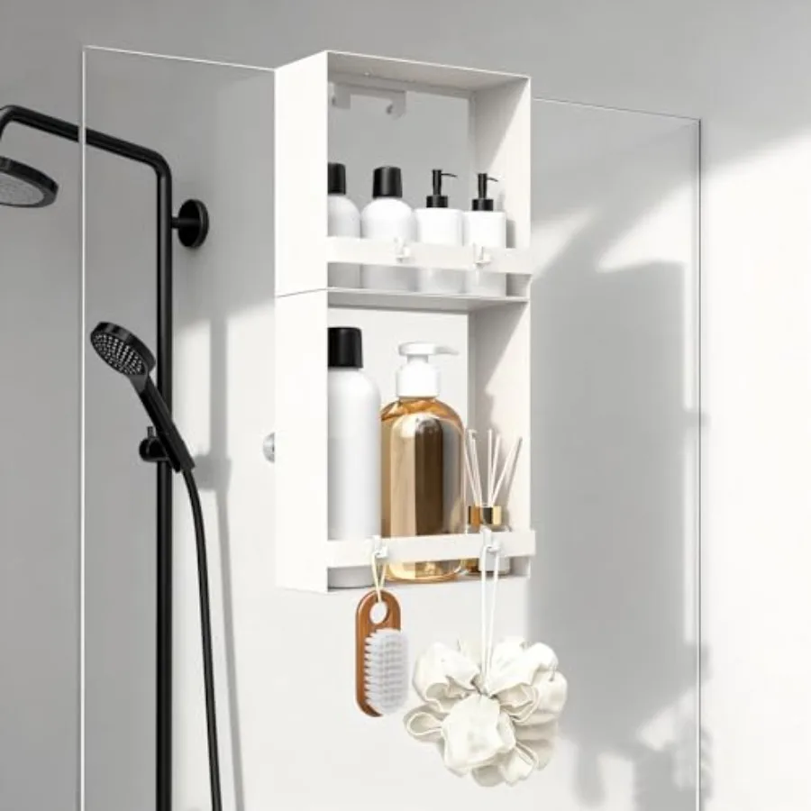 Over the Glass Shower Caddy Hanging, 2 Tier Stainless Steel Rustproof Shower Organizer Over the Door with Hooks, Bathroom Organ
Over the Glass Shower Caddy Hanging, 2 Tier Stainless Steel Rustproof Shower Organizer Over the Door with Hooks, Bathroom Organ