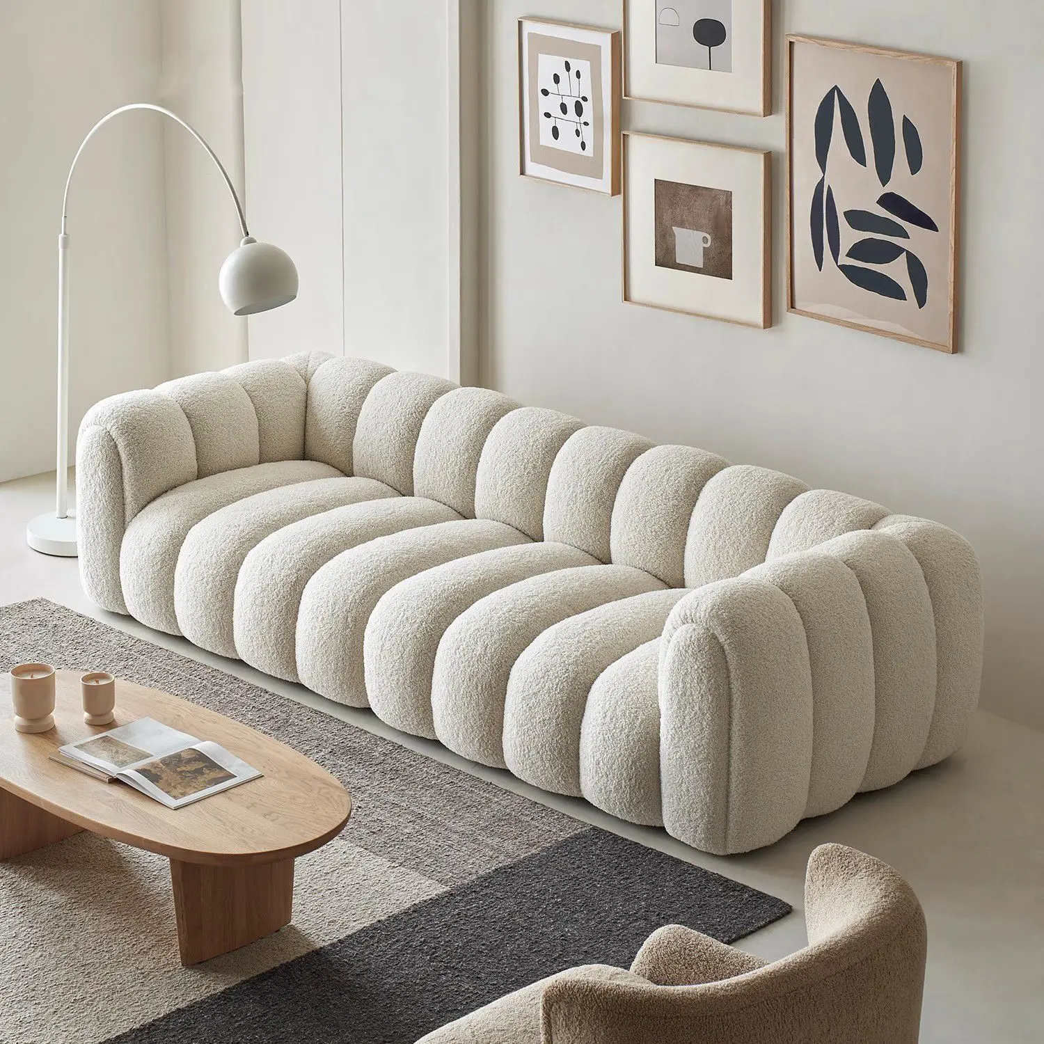 French minimalist small apartment 2024 new cream wind pumpkin sofa lamb wool marshmallow soft living room sofa
French minimalist small apartment 2024 new cream wind pumpkin sofa lamb wool marshmallow soft living room sofa