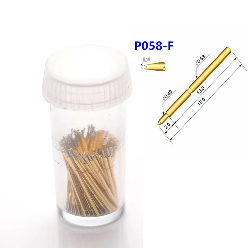 100PCS Spring Test Probe P058-F Four-jaw Plum Blossom Head Outer Diameter 0.58mm Total Length 15mm PCB Pogo Pin
100PCS Spring Test Probe P058-F Four-jaw Plum Blossom Head Outer Diameter 0.58mm Total Length 15mm PCB Pogo Pin