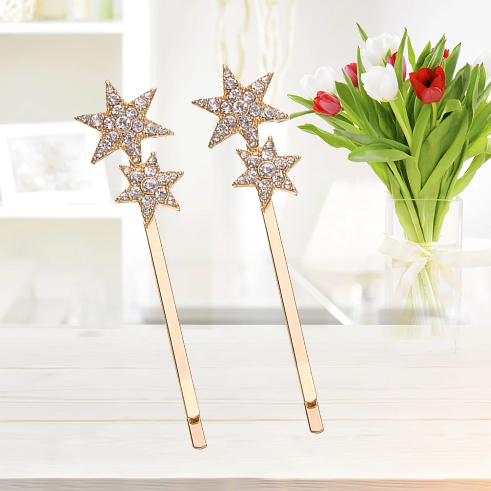 2pcs Alloy Rhinestone Star Hair Clip Metal Shiny Bobby For Women Girls Daily Party Wedding Use Hair Pin Star Bobby Pin
2pcs Alloy Rhinestone Star Hair Clip Metal Shiny Bobby For Women Girls Daily Party Wedding Use Hair Pin Star Bobby Pin