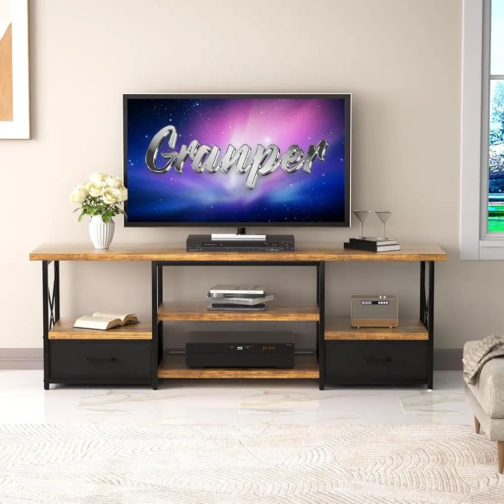 65” Tv Stand With 2 Fabric Drawers, 3-Tier Storage Shelves Entertainment Center, Heavy Duty Tv Console, Tv Stands For Living
65” Tv Stand With 2 Fabric Drawers, 3-Tier Storage Shelves Entertainment Center, Heavy Duty Tv Console, Tv Stands For Living