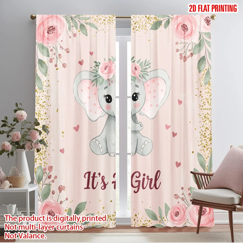 2pcs 2D flat printing Window Drapes Pink Elephant Baby Polyester Fabric Without Electricity Festive Holiday for Home & Party
2pcs 2D flat printing Window Drapes Pink Elephant Baby Polyester Fabric Without Electricity Festive Holiday for Home & Party