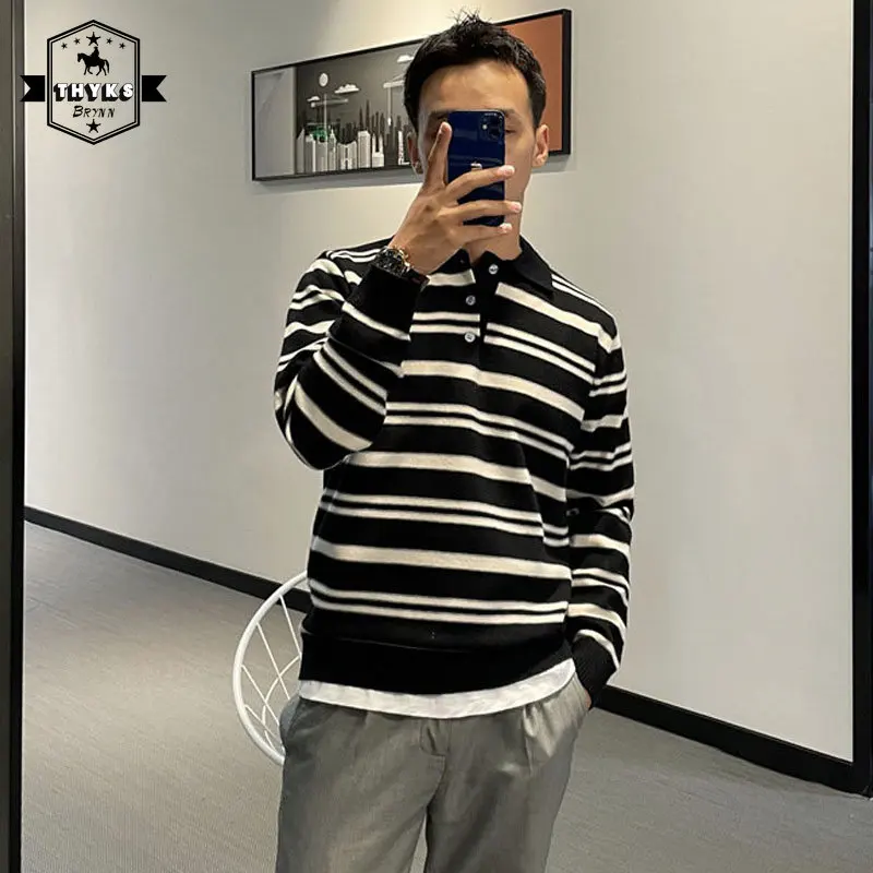 Autumn Striped Sweaters Men Vintage Knitted Patchwork Turn Neck Couples Pullovers Fashion Loose Korean Sweater Women Wool Jumper
Autumn Striped Sweaters Men Vintage Knitted Patchwork Turn Neck Couples Pullovers Fashion Loose Korean Sweater Women Wool Jumper