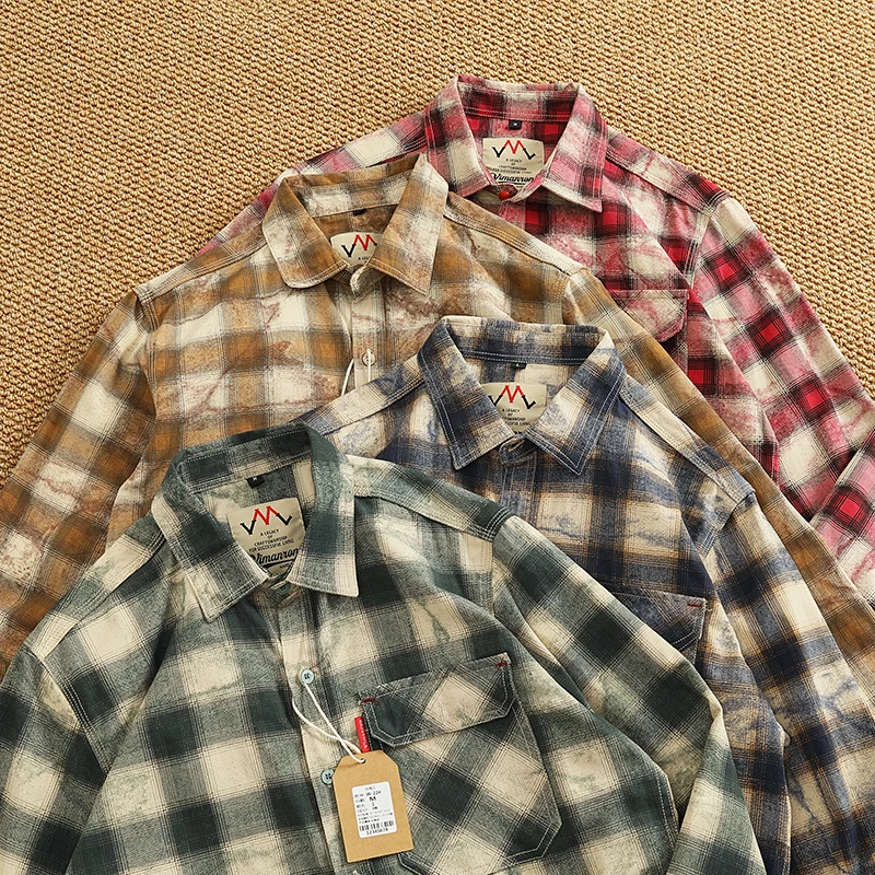 Autumn New Japanese Retro Long-Sleeve Lapel Plaid Cargo Shirt Men's Simple 100% Cotton Washed Pocket Casual Blouses Thin Coat
Autumn New Japanese Retro Long-Sleeve Lapel Plaid Cargo Shirt Men's Simple 100% Cotton Washed Pocket Casual Blouses Thin Coat